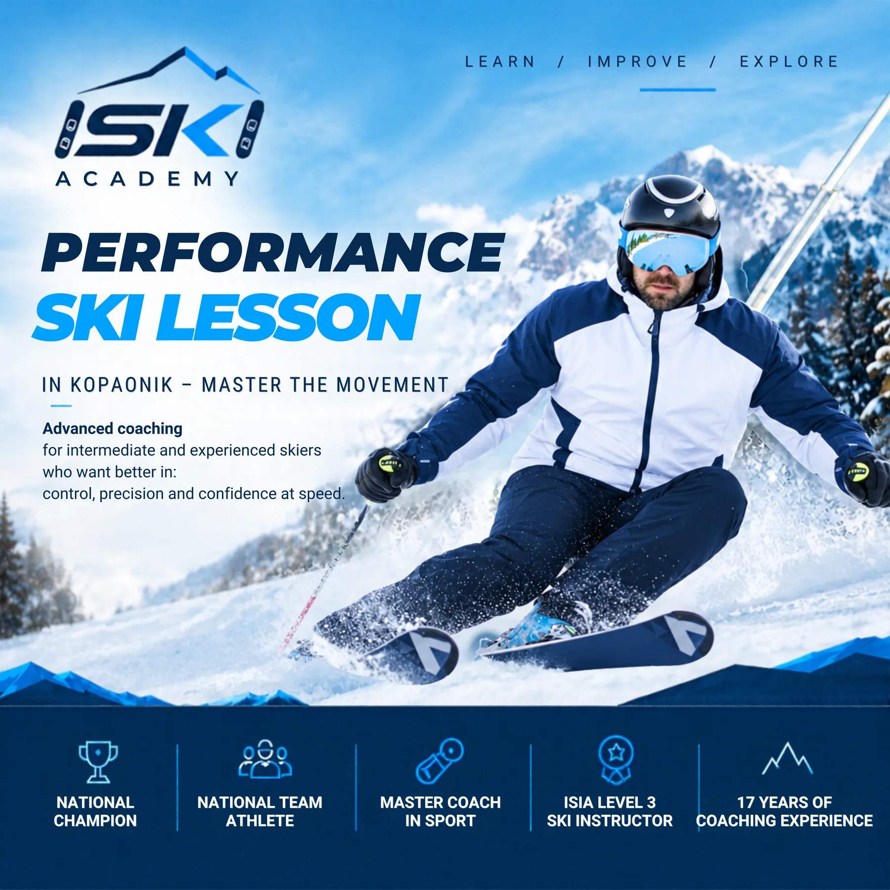 performance ski lesson at iSKI Academy